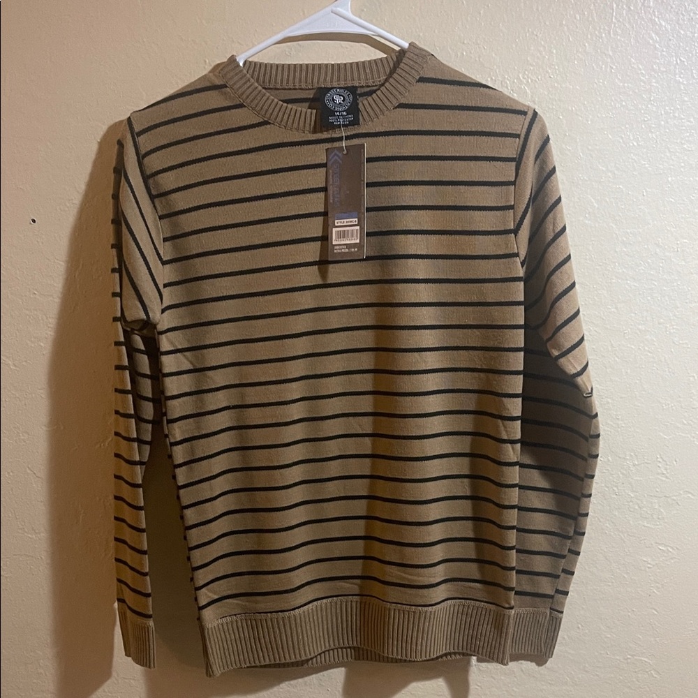 Kids' Tan and Black Striped Sweater